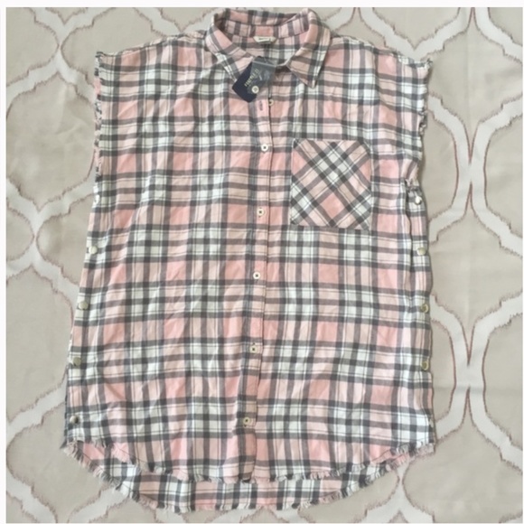 Forever 21 Plaid Button Up Sleeveless - Picture 1 of 2